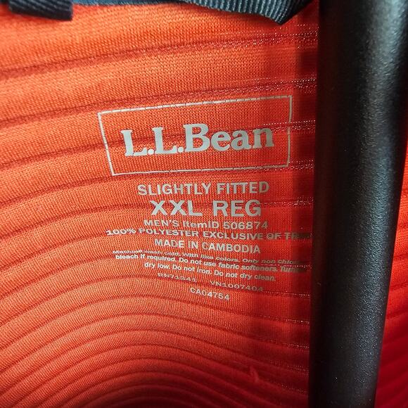L.L. Bean Fleece Pullover Orange XXL Retro Style Ribbed Snap Front - Picture 4 of 4